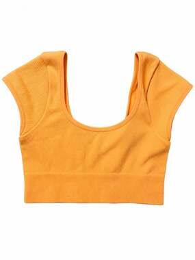 Anwnd Crop Top Size S/M Orange Seamless Ribbed